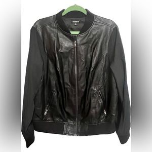 Torrid Faux Leather Dragon Stitched Bomber Jacket